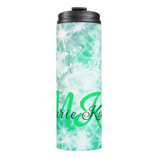 Bouteilles Isothermes Turquoise turquoise agate aqua monogramme ajouter  (Devant)