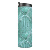 Bouteilles Isothermes Turquoise verre look art abstrait motif élégant (Tourné sur la droite)