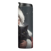 Bouteilles Isothermes Tuxedo Chat avec Noël Festif du Père Noël (Tourné sur la droite)