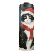 Bouteilles Isothermes Tuxedo Chat en Noël de neige (Devant)