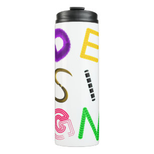 Bouteilles Isothermes Typographie 3D "Future Typo" Tumbler thermique