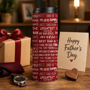 Bouteilles Isothermes Typographie de modèle de cadeau de la fête des pèr