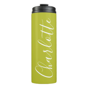 Bouteilles Isothermes Typographie de script chic Chartreuse personnalisé