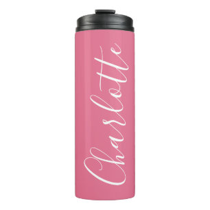Bouteilles Isothermes Typographie de script Chic Cute Nom Rose Clair