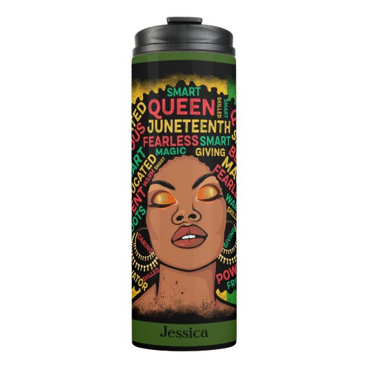 Bouteilles Isothermes Typographie de script Motivation de la femme noire (Devant)