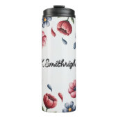 Bouteilles Isothermes Un cadre floral rouge et bleu (Devant)