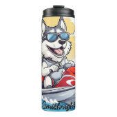Bouteilles Isothermes Un Chien Husky sur un Jet Ski (Devant)