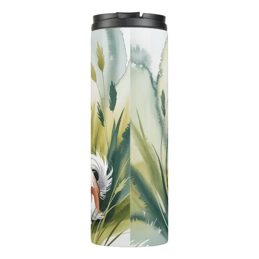 Bouteilles Isothermes Un chien papillon en haute herbe (Dos)