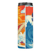 Bouteilles Isothermes Un chien surfant une grande vague (Dos)