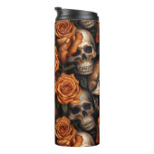 Bouteilles Isothermes Un crâne et une série Rose 9 (Tourné sur la droite)