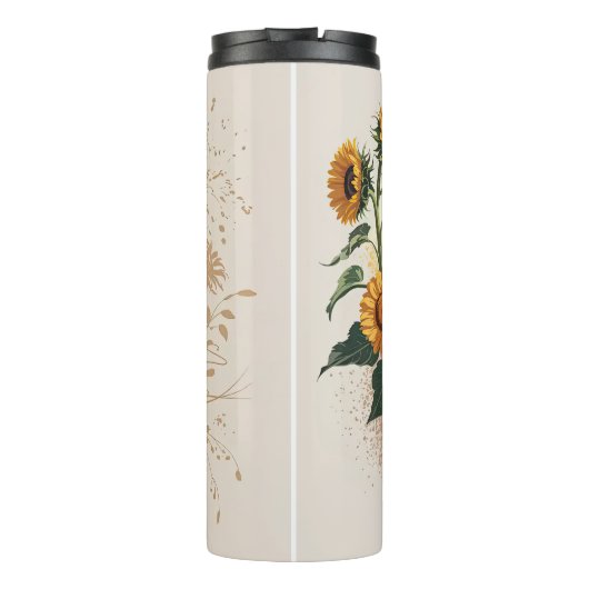 Bouteilles Isothermes Un guépard et des tournesols en aquarelle (Dos)