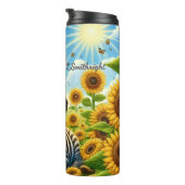 Bouteilles Isothermes Un joli zèbre dans un terrain de tournesol (Tourné sur la droite)