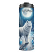 Bouteilles Isothermes Un loup mystique dans une forêt cristalline (Devant)