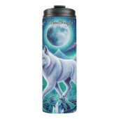 Bouteilles Isothermes Un loup mystique sur un lac gelé (Devant)