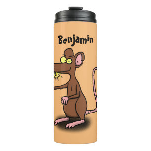 Bouteilles Isothermes Un rat brun mignon pouce vers le haut dessin animé