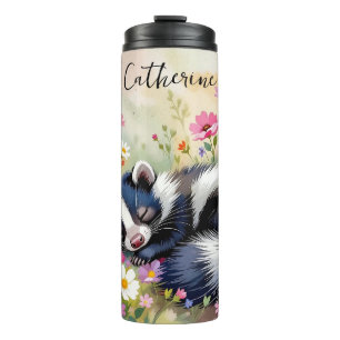 Bouteilles Isothermes Un Skunk Adorable Endormi dans des Fleurs Personna