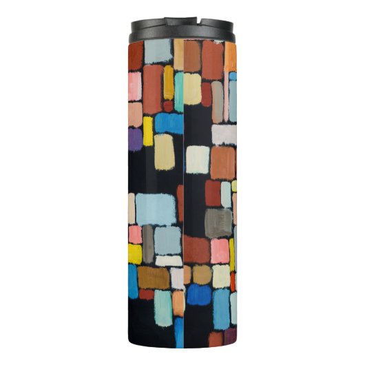 Bouteilles Isothermes Un tableau abstrait ; formes géométriques dans un  (Dos)