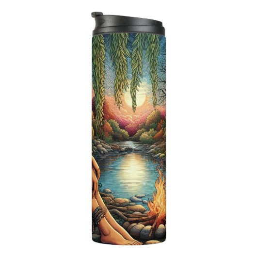 Bouteilles Isothermes Une femme amérindienne regarde par Desert Stream (Tourné sur la droite)