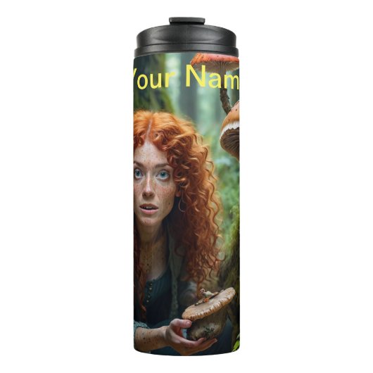 Bouteilles Isothermes Une Malicieuse Halflante Femme Aux Cheveux Rouges  (Devant)