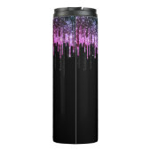 Bouteilles Isothermes Une parties scintillant rose noire chic annonce l' (Dos)