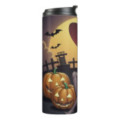 Bouteilles Isothermes Une sorcière d'Halloween aux yeux verts sur Jack-O (Tourné sur la gauche)