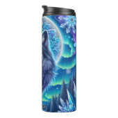 Bouteilles Isothermes Une tête de loup mystique sous une lune (Tourné sur la droite)