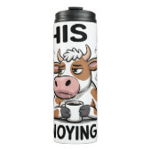 Bouteilles Isothermes Une vache ennuyée avec des papiers volant (Devant)