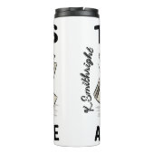 Bouteilles Isothermes Une vache ennuyée avec des papiers volant (Dos)