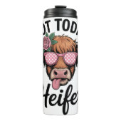 Bouteilles Isothermes Une vache Highland aux lunettes de soleil roses (Devant)