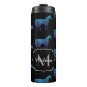 Bouteilles Isothermes Unicorn Sparkles aqua blue ombre motif Monogramme (Devant)