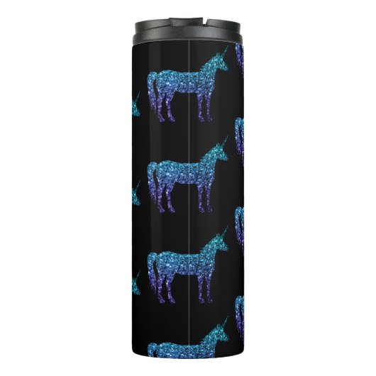 Bouteilles Isothermes Unicorn Sparkles aqua blue ombre motif Monogramme (Dos)