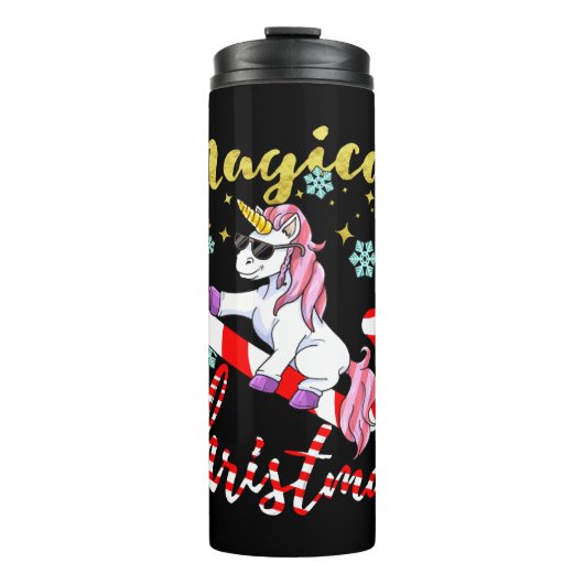 Bouteilles Isothermes Unicorne magique pour Noël avec Parties scintillan (Devant)