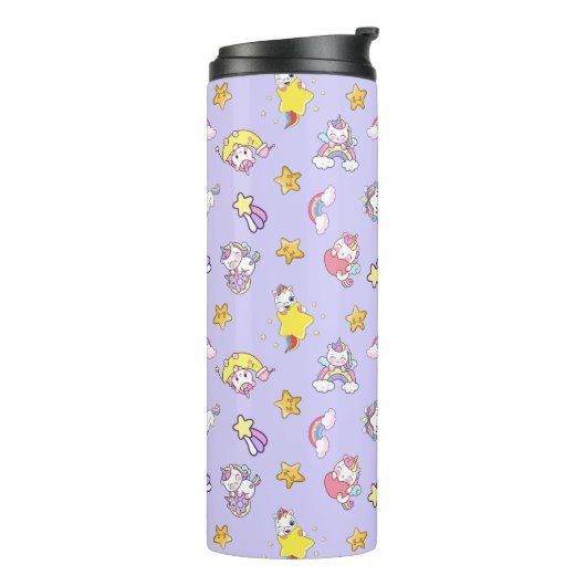 Bouteilles Isothermes Unicorne Rainbow Star Lumière Purple Thème (Tourné sur la gauche)