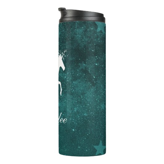 Bouteilles Isothermes Unicorne turquoise tondeuse thermique personnalisé (Tourné sur la droite)