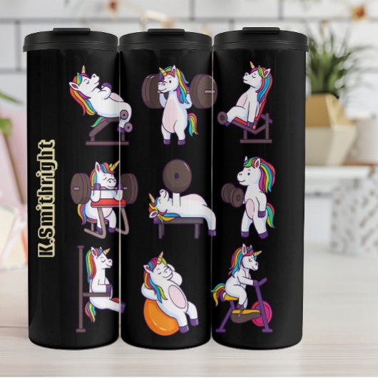 Bouteilles Isothermes Unicorns faisant un entraînement de gym