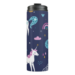 Bouteilles Isothermes Unicorns Rainbows : Cartoon mignon sans peau