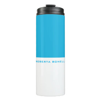 Bouteilles Isothermes Unique Moderne Minimaliste Bleu Blanc Blanc Ajoute