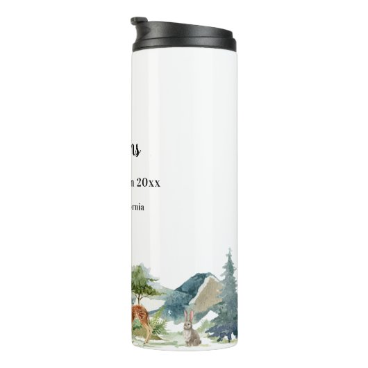 Bouteilles Isothermes Vacances en famille bois forêt animaux cerfs (Tourné sur la droite)