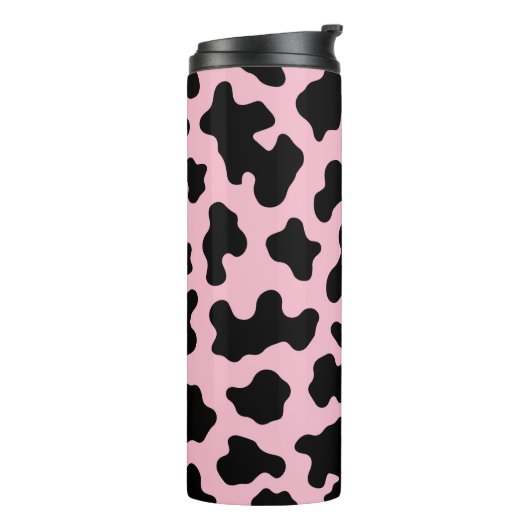 Bouteilles Isothermes Vache blanche noire et rose Imprimer (Tourné sur la gauche)