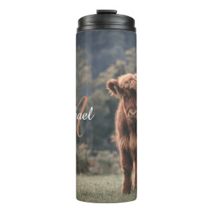 Bouteilles Isothermes Vache de Highland calvaire herbe d'automne monogra