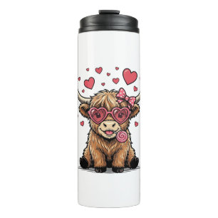 Bouteilles Isothermes Vache des Highlands mignonne Saint-Valentin lunett