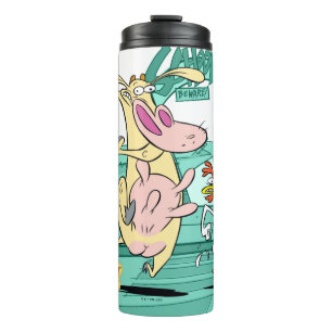 Bouteilles Isothermes Vache et poulet à courir graphique