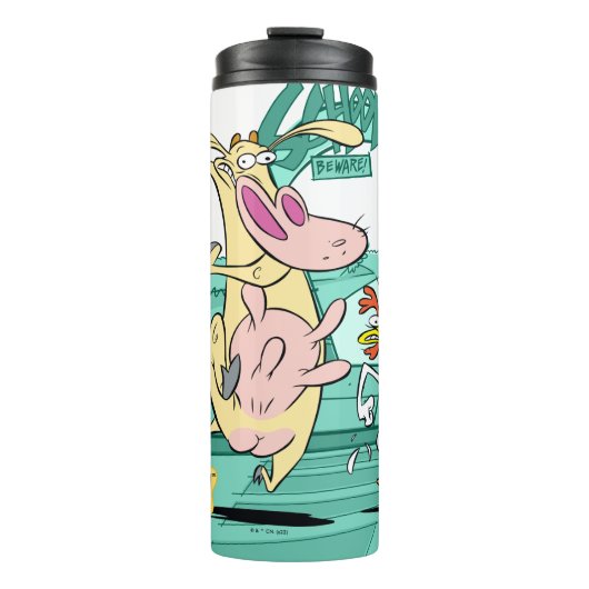 Bouteilles Isothermes Vache et poulet à courir graphique (Devant)