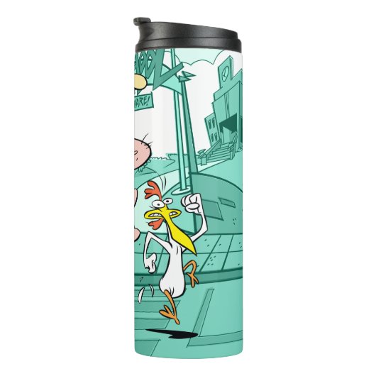 Bouteilles Isothermes Vache et poulet à courir graphique (Tourné sur la droite)