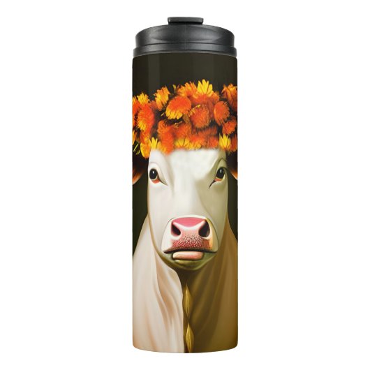 Bouteilles Isothermes Vache fleurie (Devant)