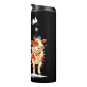 Bouteilles Isothermes Vache Lumières Noël Ornements (Tourné sur la droite)