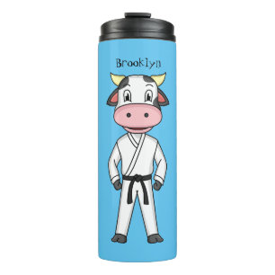 Bouteilles Isothermes Vache mignonne en combinaison kung fu