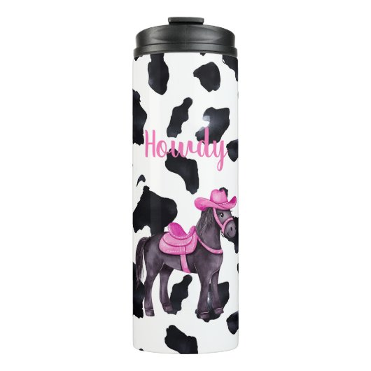 Bouteilles Isothermes Vachette Rose Howdy Cheval (Devant)