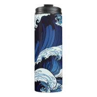 Vagues bleues abstraites de l'océan | Art à la jap
