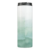 Bouteilles Isothermes Vagues d'aquarelle verte Monogram Tumbler (Dos)